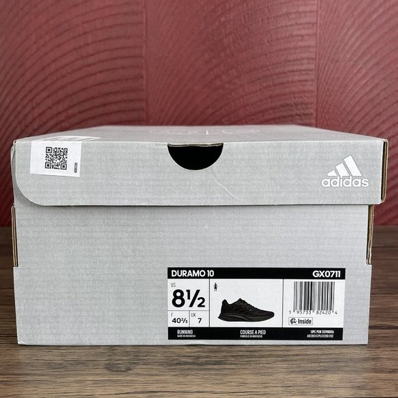 Adidas Duramo 10 GX0711 Running Shoes Black‎ & Iron Metallic Womens Sz 8.5 NEW - Picture 9 of 9